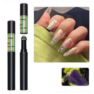 Magic Shimmer Nail Powder Pen, Shiny Mess Free Nail Powder Pen, Air Cushion...